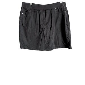 Gloria Vanderbilt Black Jersey Knit Faux Wrap Skort